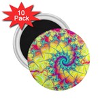 Fractal Spiral Abstract Background Vortex Yellow 2.25  Magnets (10 pack)  Front