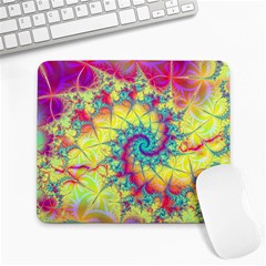 Fractal Spiral Abstract Background Vortex Yellow Large Mousepad