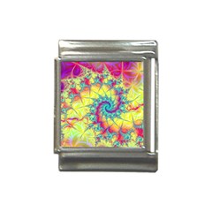 Fractal Spiral Abstract Background Vortex Yellow Italian Charm (13mm) by Ket1n9