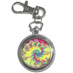 Fractal Spiral Abstract Background Vortex Yellow Key Chain Watches by Ket1n9