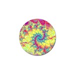 Fractal Spiral Abstract Background Vortex Yellow Golf Ball Marker (4 pack) Front