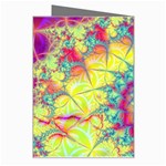 Fractal Spiral Abstract Background Vortex Yellow Greeting Card Right