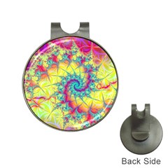 Fractal Spiral Abstract Background Vortex Yellow Hat Clips With Golf Markers