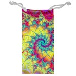 Fractal Spiral Abstract Background Vortex Yellow Jewelry Bag Front