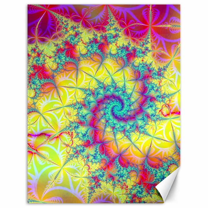 Fractal Spiral Abstract Background Vortex Yellow Canvas 18  x 24 