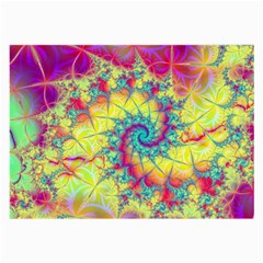 Fractal Spiral Abstract Background Vortex Yellow Large Glasses Cloth