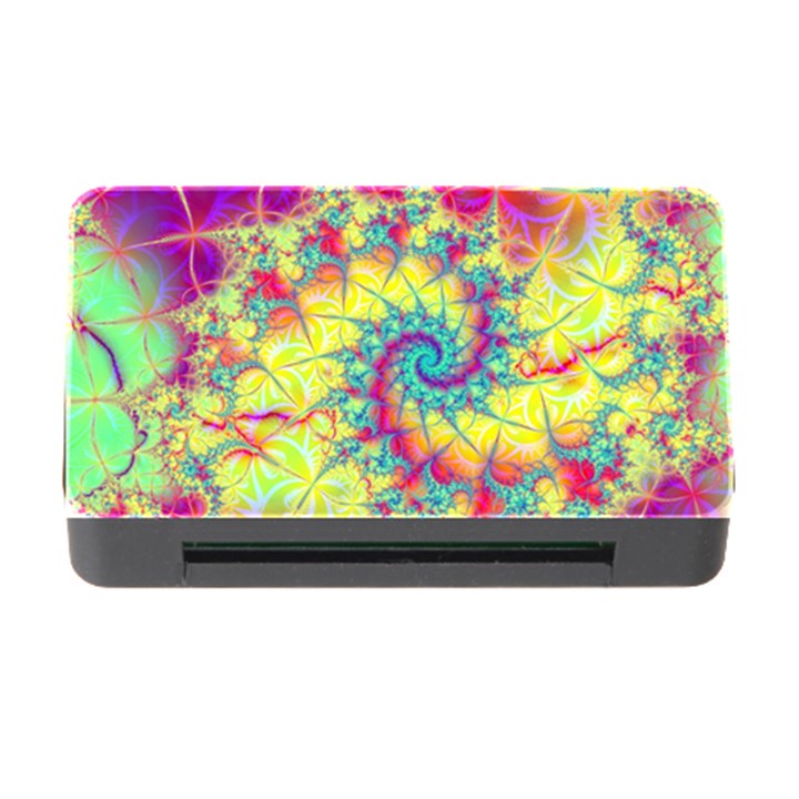 Fractal Spiral Abstract Background Vortex Yellow Memory Card Reader with CF