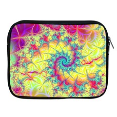 Fractal Spiral Abstract Background Vortex Yellow Apple Ipad 2/3/4 Zipper Cases