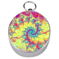 Fractal Spiral Abstract Background Vortex Yellow Silver Compasses