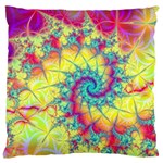 Fractal Spiral Abstract Background Vortex Yellow Standard Premium Plush Fleece Cushion Case (Two Sides) Front