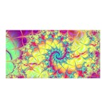 Fractal Spiral Abstract Background Vortex Yellow Satin Wrap 35  x 70  Front