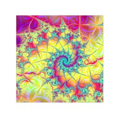 Fractal Spiral Abstract Background Vortex Yellow Square Satin Scarf (30  X 30 ) by Ket1n9