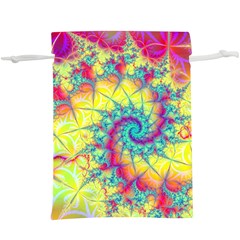 Fractal Spiral Abstract Background Vortex Yellow Lightweight Drawstring Pouch (xl)