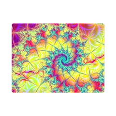 Fractal Spiral Abstract Background Vortex Yellow Premium Plush Fleece Blanket (mini)