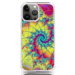 Fractal Spiral Abstract Background Vortex Yellow Iphone 13 Pro Max Tpu Uv Print Case