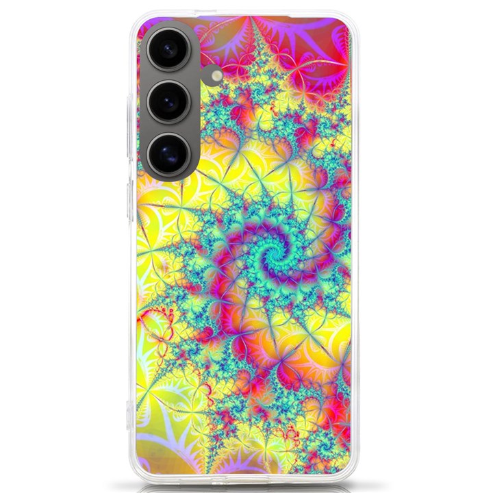 Fractal Spiral Abstract Background Vortex Yellow Samsung Galaxy S24 Ultra 6.9 Inch TPU UV Case