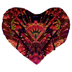 Trippy Garland Large 19  Premium Flano Heart Shape Cushions