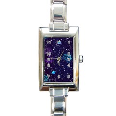 Realistic Night Sky Poster With Constellations Rectangle Italian Charm Watch by Ket1n9