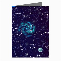 Realistic Night Sky Poster With Constellations Greeting Card by Ket1n9