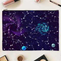 Realistic Night Sky Poster With Constellations Cosmetic Bag (xxxl) by Ket1n9