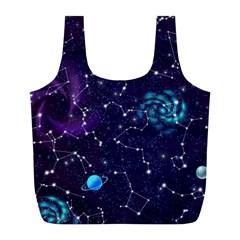 Realistic Night Sky Poster With Constellations Full Print Recycle Bag (l) by Ket1n9