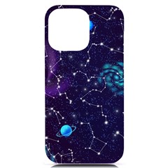 Realistic Night Sky Poster With Constellations Iphone 14 Pro Max Black Uv Print Case by Ket1n9