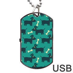 Happy Dogs Animals Pattern Dog Tag Usb Flash (two Sides)