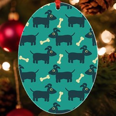 Happy Dogs Animals Pattern Uv Print Acrylic Ornament Oval by Ket1n9