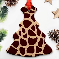 Animal Print Girraf Patterns Christmas Tree Ornament (two Sides)