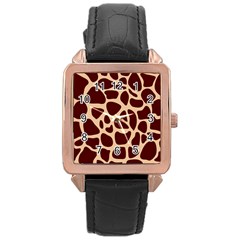 Animal Print Girraf Patterns Rose Gold Leather Watch  by Ket1n9