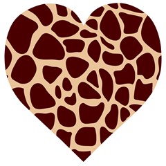 Animal Print Girraf Patterns Wooden Puzzle Heart by Ket1n9