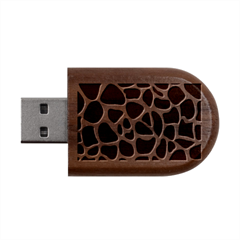 Animal Print Girraf Patterns Wood Oval Usb Flash Drive by Ket1n9