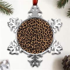 Tiger Skin Art Pattern Metal Small Snowflake Ornament by Ket1n9