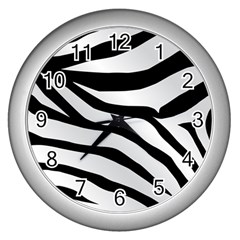 White Tiger Skin Wall Clock (silver) by Ket1n9