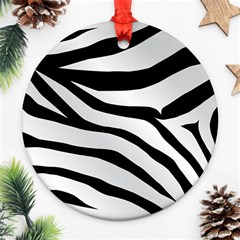 White Tiger Skin Round Ornament (two Sides)