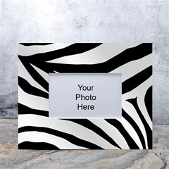 White Tiger Skin White Tabletop Photo Frame 4 x6  by Ket1n9