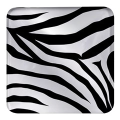 White Tiger Skin Square Glass Fridge Magnet (4 Pack)