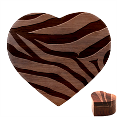 White Tiger Skin Heart Wood Jewelry Box