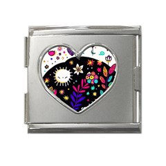 Rainbow Fun Cute Minimal Doodle Mega Link Heart Italian Charm (18mm)