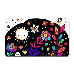 Rainbow Fun Cute Minimal Doodle Magnet (rectangular) by Bedest