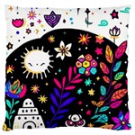 Rainbow Fun Cute Minimal Doodle Large Cushion Case (One Side) Front