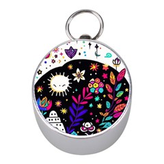 Rainbow Fun Cute Minimal Doodle Mini Silver Compasses by Bedest