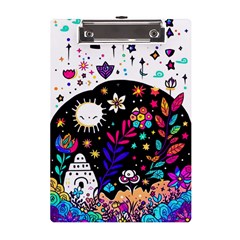 Rainbow Fun Cute Minimal Doodle A5 Acrylic Clipboard by Bedest