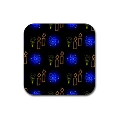 Background Doodles Candles Graphic Rubber Coaster (square) by Bedest