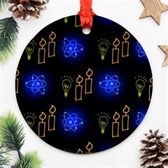 Background Doodles Candles Graphic Round Ornament (two Sides)