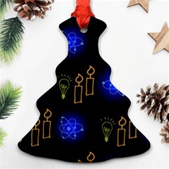 Background Doodles Candles Graphic Ornament (christmas Tree) 