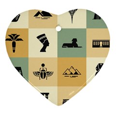 Egyptian Flat Style Icons Ornament (heart)