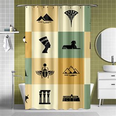 Egyptian Flat Style Icons Shower Curtain 48  X 72  (small)  by Bedest