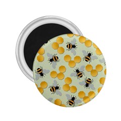 Bees Pattern Honey Bee Bug Honeycomb Honey Beehive 2 25  Magnets by Bedest