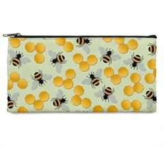 Bees Pattern Honey Bee Bug Honeycomb Honey Beehive Pencil Case by Bedest